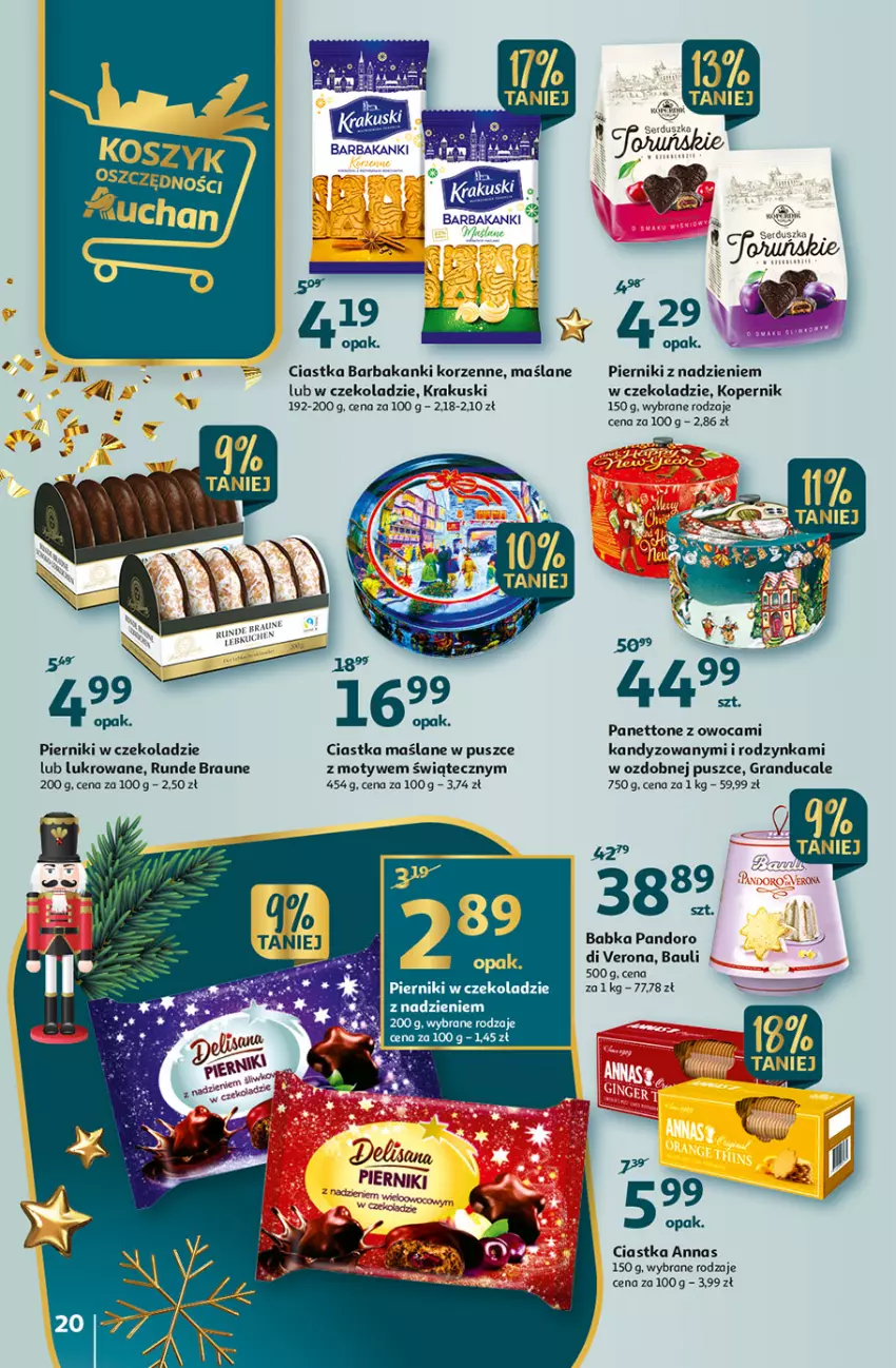 Gazetka promocyjna Auchan - Gazetka Magia Wigilijnego Stołu Auchan Hipermarket - ważna 15.12 do 24.12.2022 - strona 20 - produkty: Babka, Braun, Ciastka, Fa, Gra, Krakus, Krakuski, Piernik, Pierniki w czekoladzie