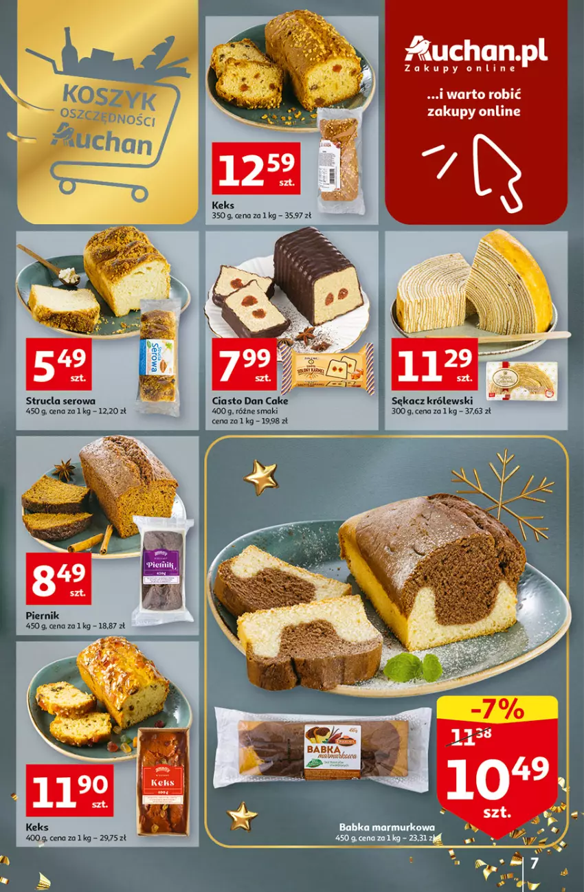 Gazetka promocyjna Auchan - Gazetka Magia Wigilijnego Stołu Auchan Hipermarket - ważna 15.12 do 24.12.2022 - strona 7 - produkty: Dan Cake, Królewski, Piernik, Sękacz, Ser, Strucla