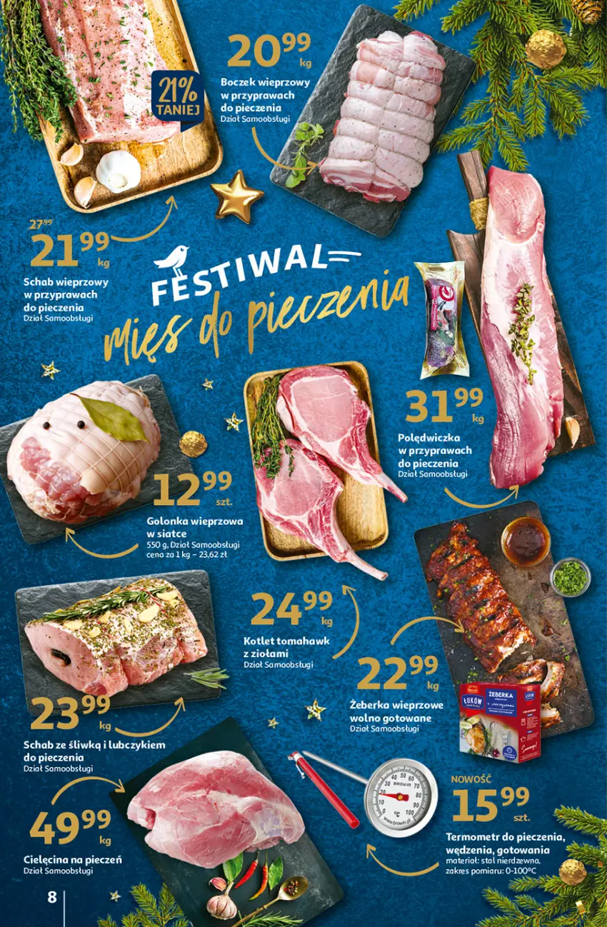 Gazetka promocyjna Auchan - Gazetka Magia Wigilijnego Stołu Auchan Hipermarket - ważna 15.12 do 24.12.2022 - strona 8 - produkty: Fa, Golonka wieprzowa, Kotlet, Piec, Termometr