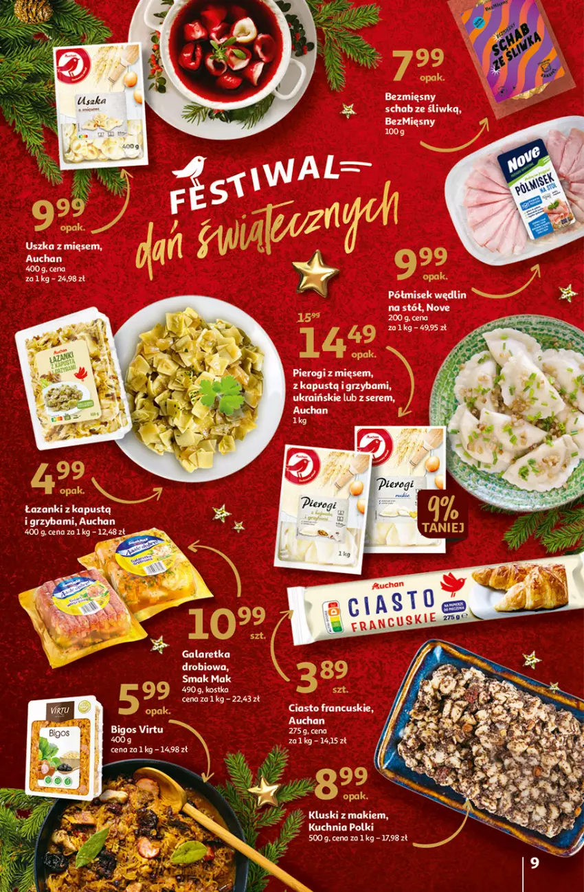 Gazetka promocyjna Auchan - Gazetka Magia Wigilijnego Stołu Auchan Hipermarket - ważna 15.12 do 24.12.2022 - strona 9 - produkty: Bigos, Ciasto francuskie, Kapustą, Kuchnia, Pierogi, Ser, Stół, Virtu