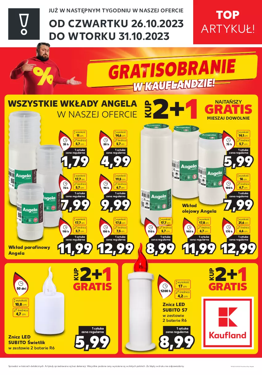 Gazetka promocyjna Kaufland - Zapowiedź oferty - ważna 19.10 do 25.10.2023 - strona 1 - produkty: Gra, Olej, Sok, Top, Wkład olejowy, Znicz