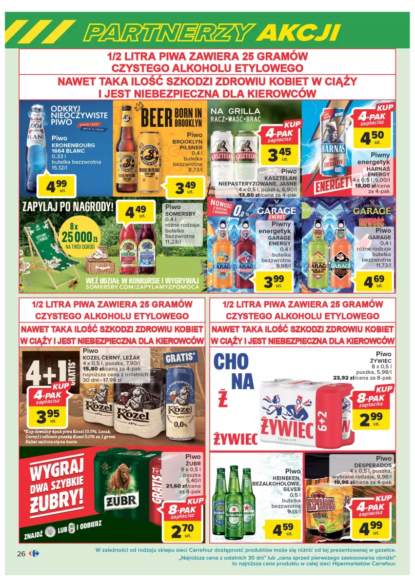 Gazetka promocyjna Carrefour - Gazetka Marki znane i lubiane - ważna 09.05 do 27.05.2023 - strona 26 - produkty: Desperados, Harnaś, Heineken, Kasztelan, Kozel, Piwo, Somersby