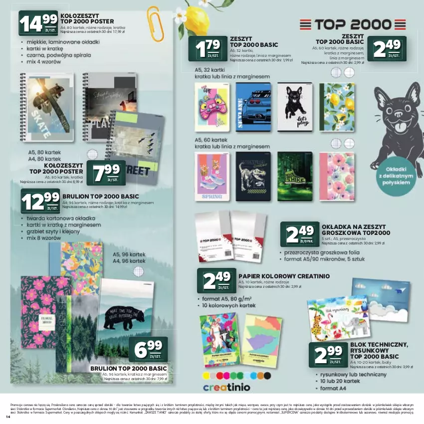 Gazetka promocyjna Stokrotka - Katalog Witaj Szkoło! - ważna 23.07 do 12.08.2026 - strona 14 - produkty: Gin, Lion, Mięso, Owoce, Papier, Top, Warzywa