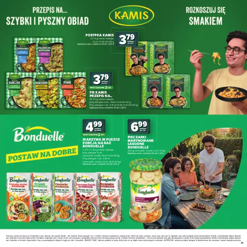 Gazetka promocyjna Stokrotka - Katalog Witaj Szkoło! - ważna 23.07 do 12.08.2026 - strona 29 - produkty: Bonduelle, Kamis, Mięso, Owoce, Piec, Por, Warzywa