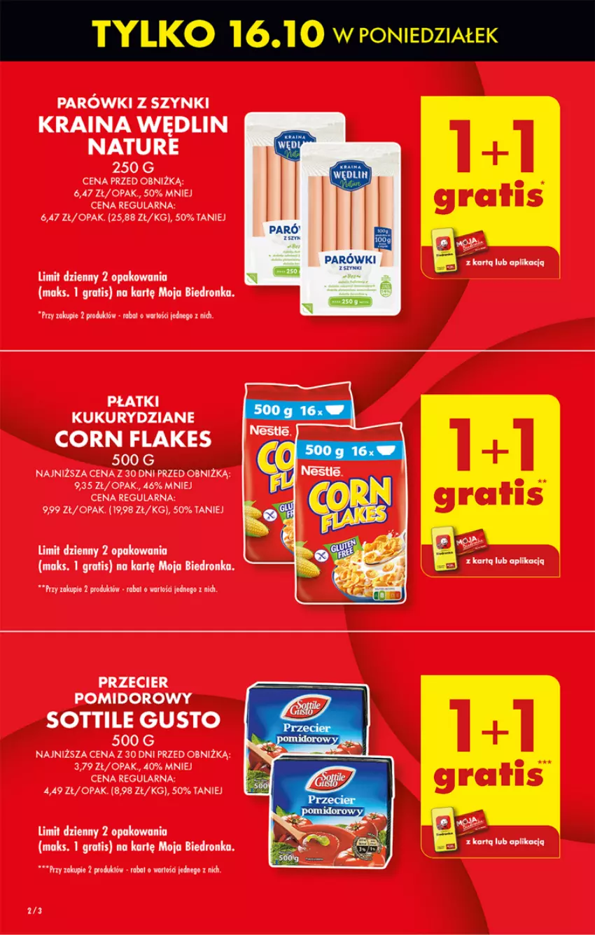 Gazetka promocyjna Biedronka - Od poniedzialku - ważna 16.10 do 21.10.2023 - strona 2 - produkty: Corn flakes, Dron, Gra, Olej, Parówki, Parówki z szynki