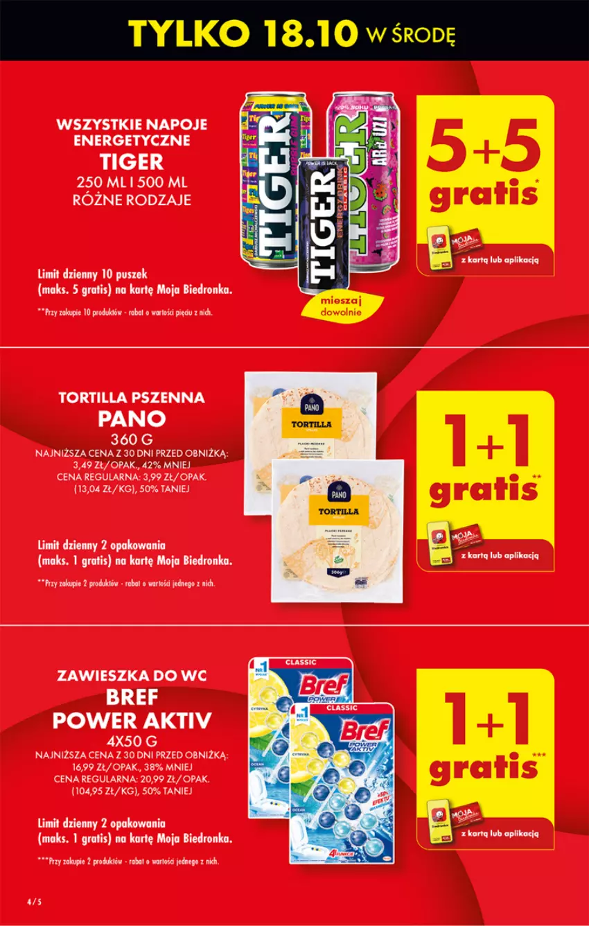 Gazetka promocyjna Biedronka - Od poniedzialku - ważna 16.10 do 21.10.2023 - strona 4 - produkty: Bref, Dron, Gra, Napoje, Olej, Tortilla, Zawieszka do wc