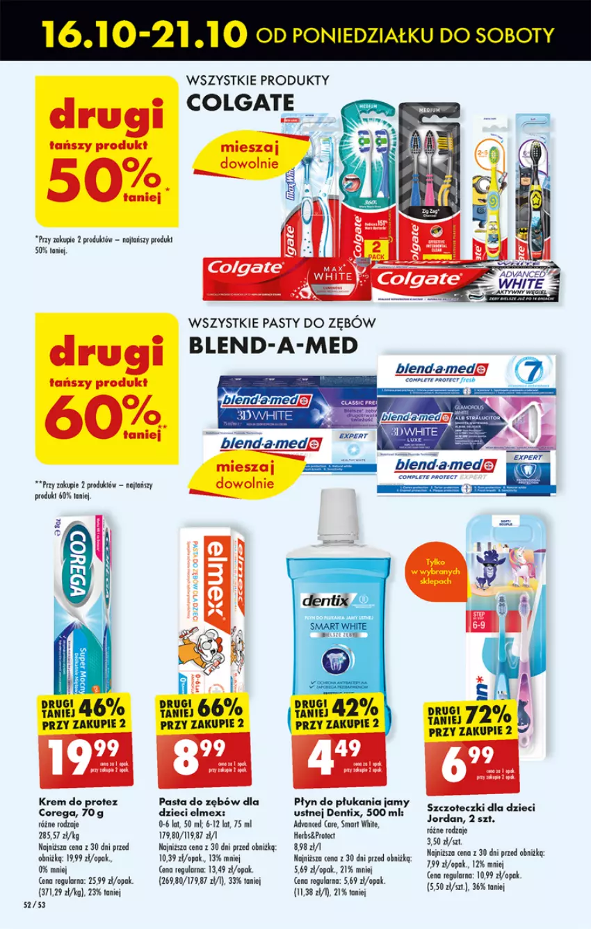 Gazetka promocyjna Biedronka - Od poniedzialku - ważna 16.10 do 21.10.2023 - strona 52 - produkty: Advanced Care, Colgate, Corega, Dzieci, Elmex, LG, Pasta do zębów, Płyn do płukania