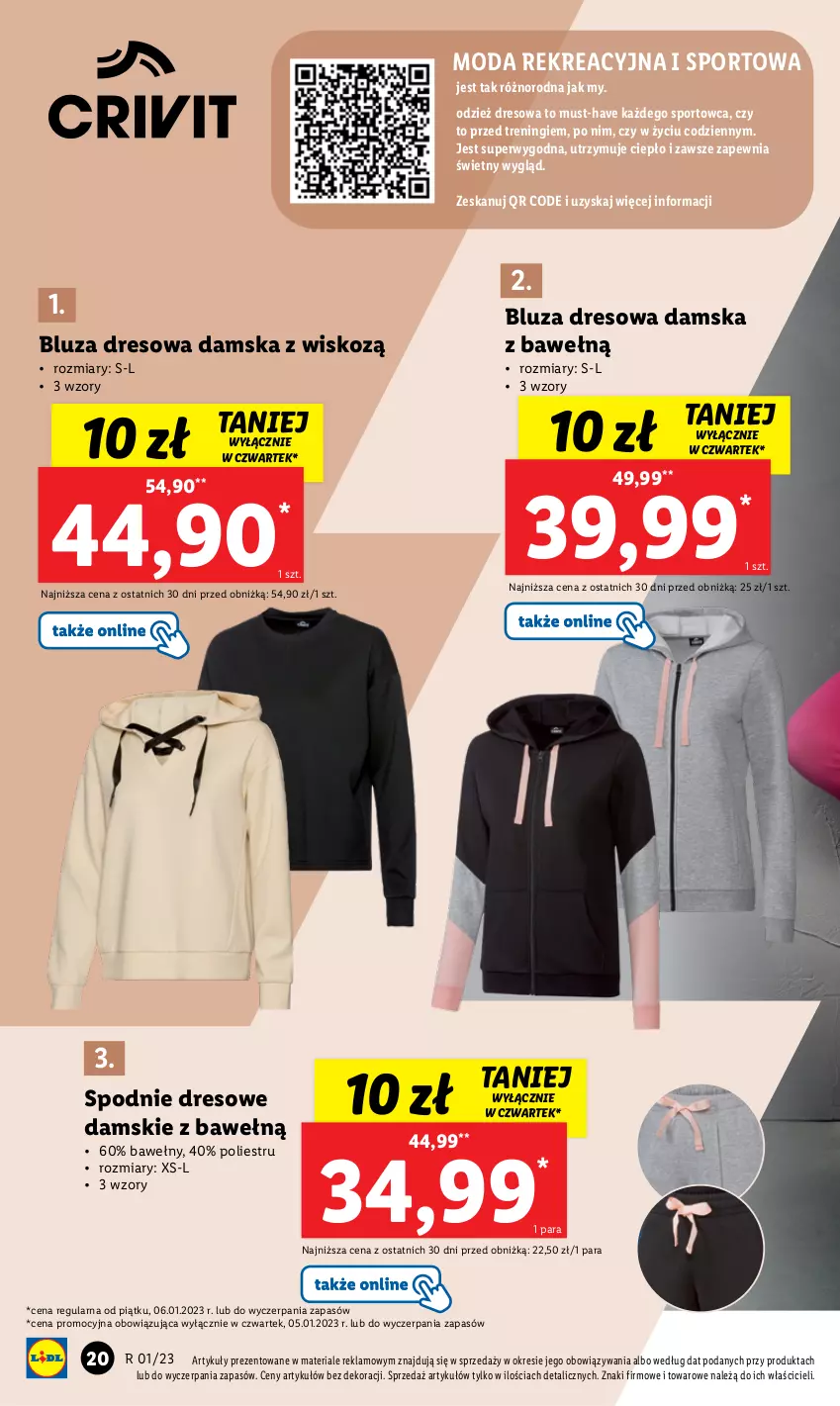 Gazetka promocyjna Lidl - GAZETKA - ważna 02.01 do 07.01.2023 - strona 26 - produkty: Bluza, Bluza dresowa, Dres, Moda, Mus, Por, Spodnie, Spodnie dresowe, Sport