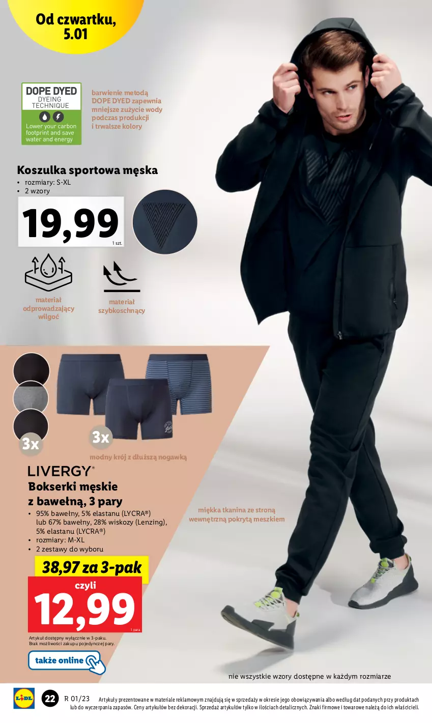 Gazetka promocyjna Lidl - GAZETKA - ważna 02.01 do 07.01.2023 - strona 28 - produkty: Bokserki, Kosz, Koszulka, Koszulka sportowa, LG, Por, Ser, Sport