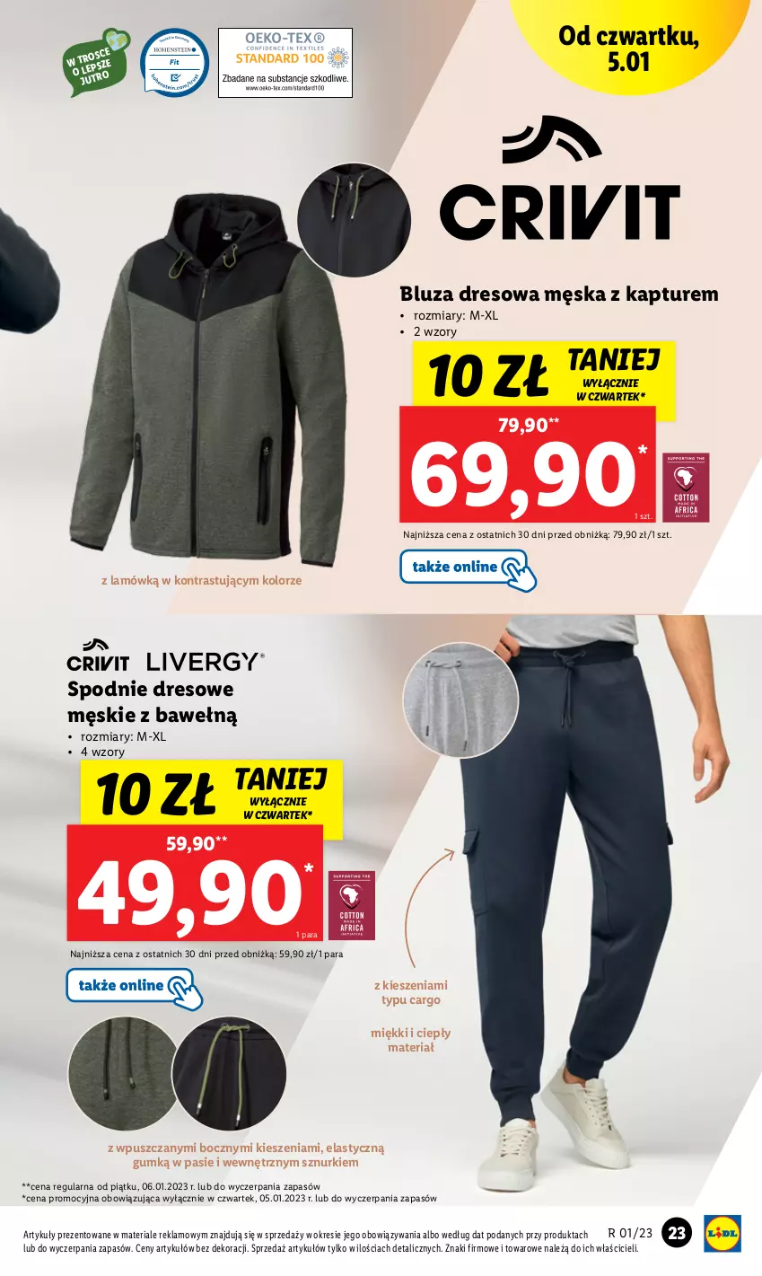 Gazetka promocyjna Lidl - GAZETKA - ważna 02.01 do 07.01.2023 - strona 29 - produkty: Bluza, Bluza dresowa, Dres, Spodnie, Spodnie dresowe