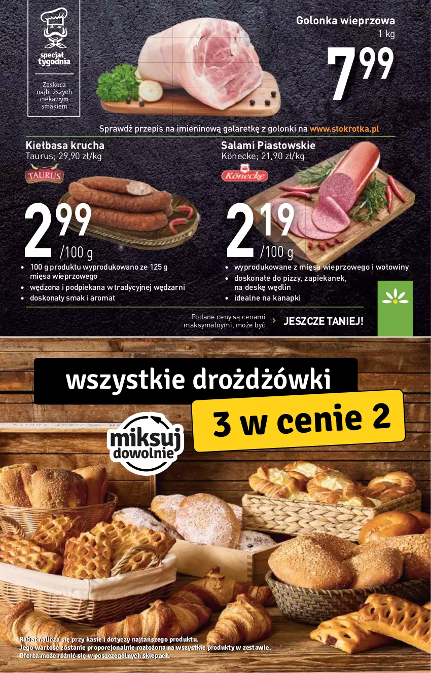 Gazetka promocyjna Stokrotka - Supermarket - ważna 21.10 do 27.10.2021 - strona 6 - produkty: Gala, Golonka wieprzowa, Kiełbasa, Kiełbasa krucha, Piast, Por, Salami