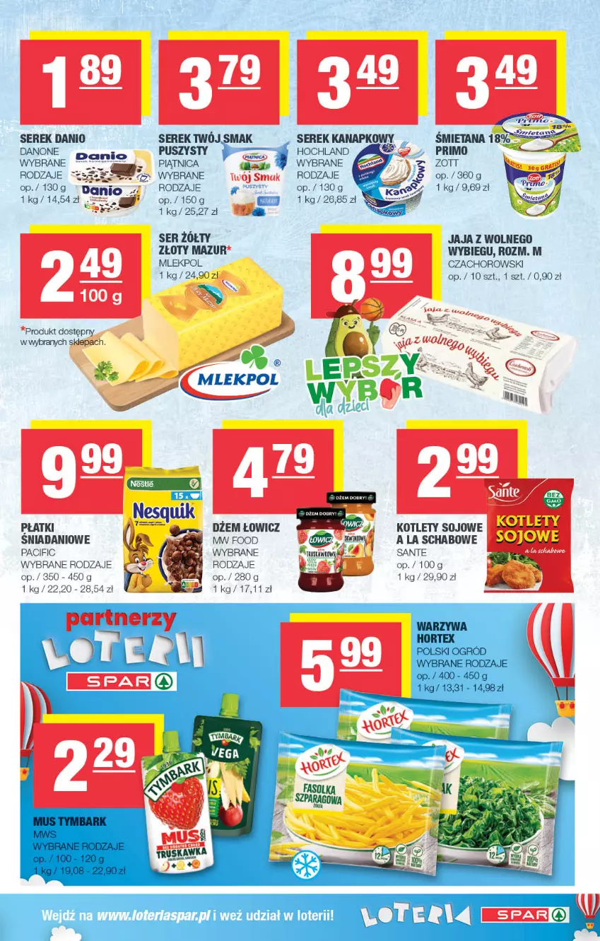 Gazetka promocyjna Spar - Spar - ważna 29.10 do 08.11.2023 - strona 3 - produkty: Cif, Danio, Danone, Dżem, Hochland, Jaja, Kotlet, Piątnica, Sante, Ser, Serek, Serek kanapkowy, Złoty Mazur, Zott