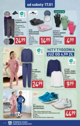 Gazetka promocyjna Aldi - Artykuły przemysłowe i tekstylia - Gazetka - ważna od 17.01 do 17.01.2026 - strona 8 - produkty: Klapki, Halo, Top, Por, Gin, Buty, Kosz, Koszulka, Dres, Wełna, Rękawice, Sport, Moda, Legginsy, Dzieci, Fa