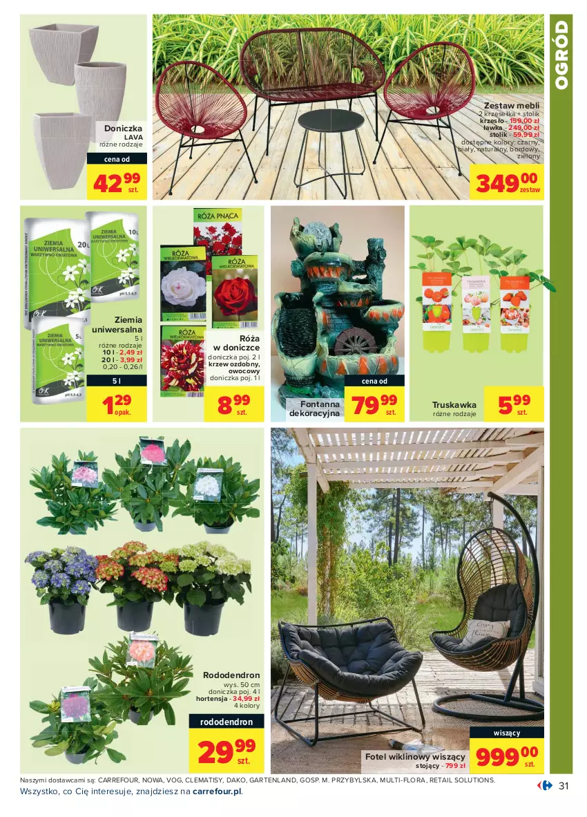 Gazetka promocyjna Carrefour - Gazetka Carrefour - ważna 19.04 do 30.04.2021 - strona 31 - produkty: Dron, Flora, Fotel, Krzesło, Ogród, Róża, Stolik