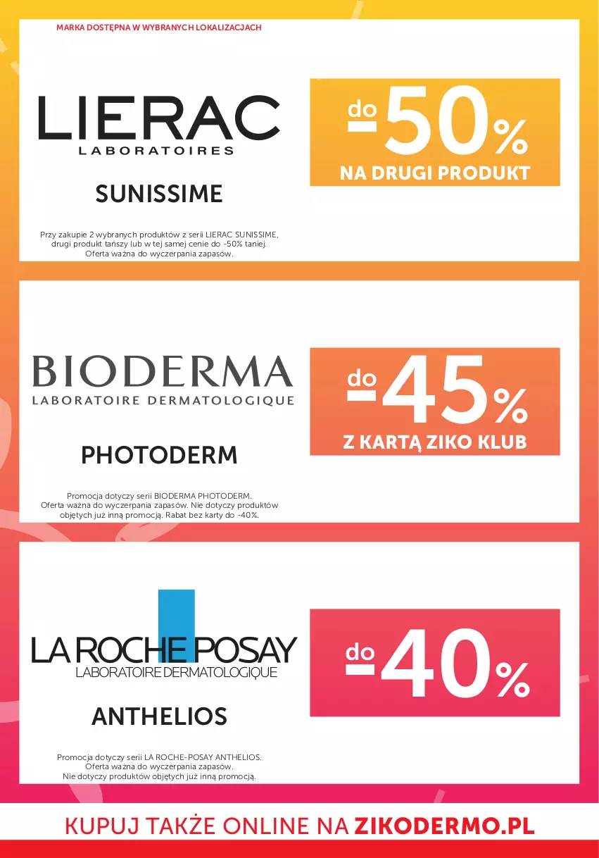 Gazetka promocyjna Ziko - Gazetka Ziko Dermo - ważna 07.08 do 20.08.2025 - strona 10 - produkty: Bioderma, Helio, La Roche-Posay, Lierac, Ser
