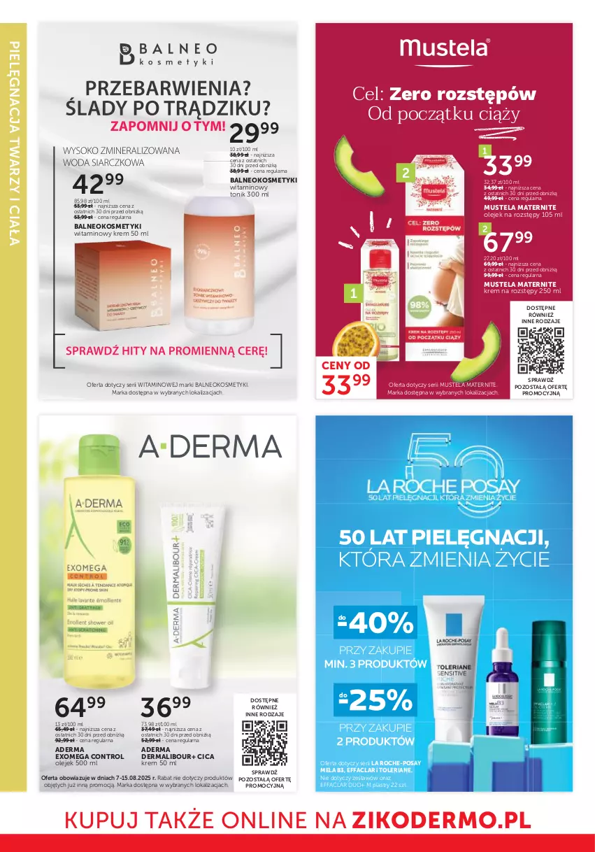 Gazetka promocyjna Ziko - Gazetka Ziko Dermo - ważna 07.08 do 20.08.2025 - strona 14 - produkty: Control, Fa, La Roche-Posay, Mus, Mustela, Olej, Ser, Tonik