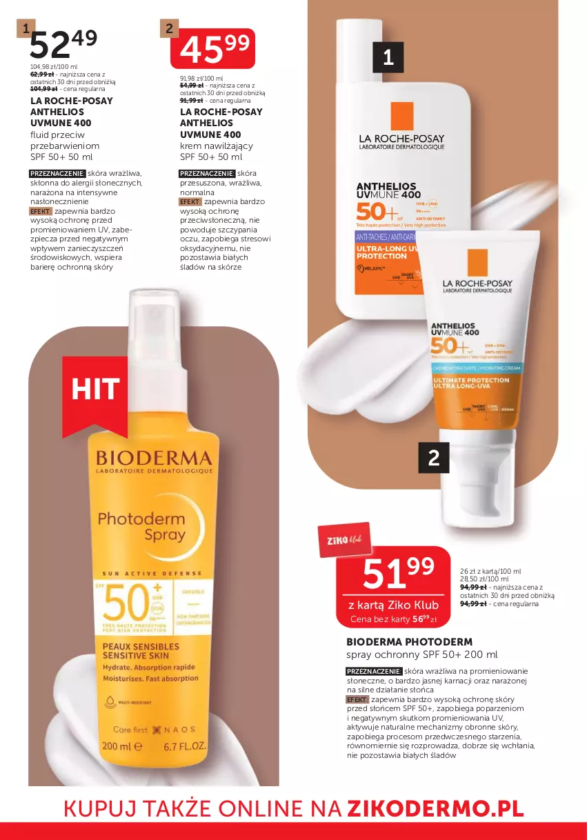 Gazetka promocyjna Ziko - Gazetka Ziko Dermo - ważna 07.08 do 20.08.2025 - strona 18 - produkty: Bioderma, Helio, Krem nawilżający, La Roche-Posay, Piec, Sok