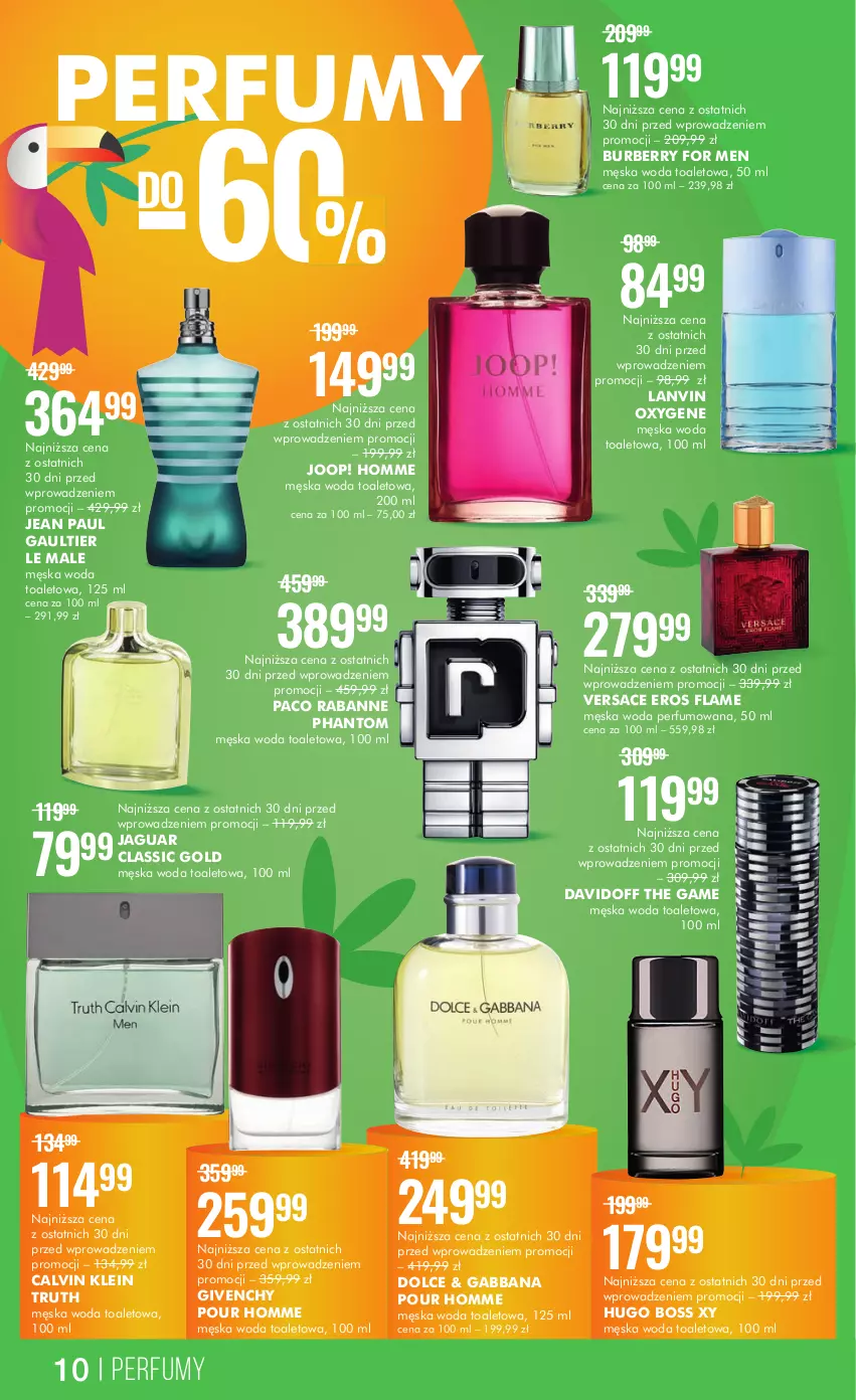 Gazetka promocyjna Super Pharm - Gazetka - ważna 29.06 do 12.07.2023 - strona 10 - produkty: Burberry, Calvin Klein, Davidoff, Givenchy, Hugo Boss, Jaguar, JOOP!, Lanvin, Paco Rabanne, Perfum, Versace, Woda, Woda perfumowana, Woda toaletowa