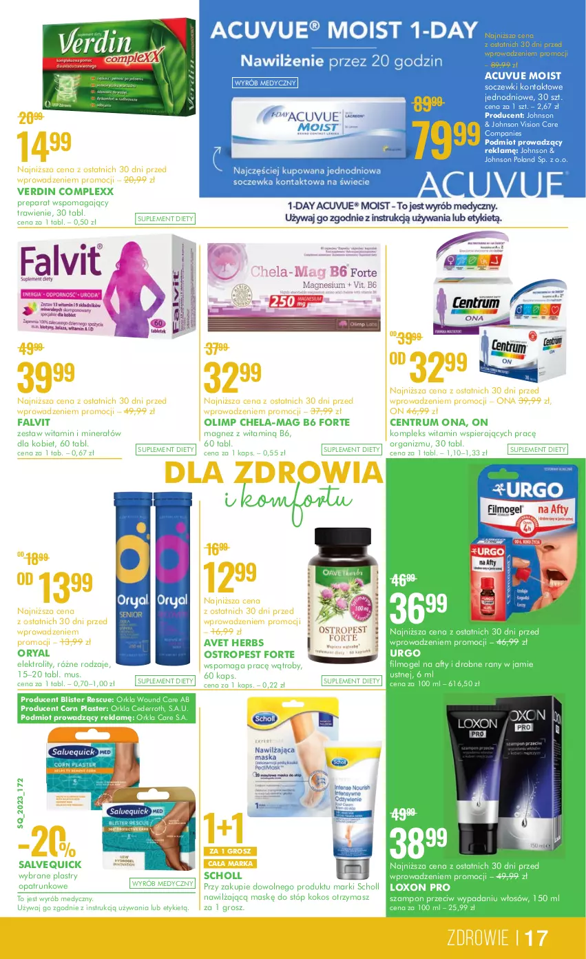 Gazetka promocyjna Super Pharm - Gazetka - ważna 29.06 do 12.07.2023 - strona 17 - produkty: Fa, Kokos, Magnez, Mus, Ostropes, Plastry opatrunkowe, Rum, Scholl, Soczewki kontaktowe, Suplement diety, Szampon, Urgo, Zdrowie