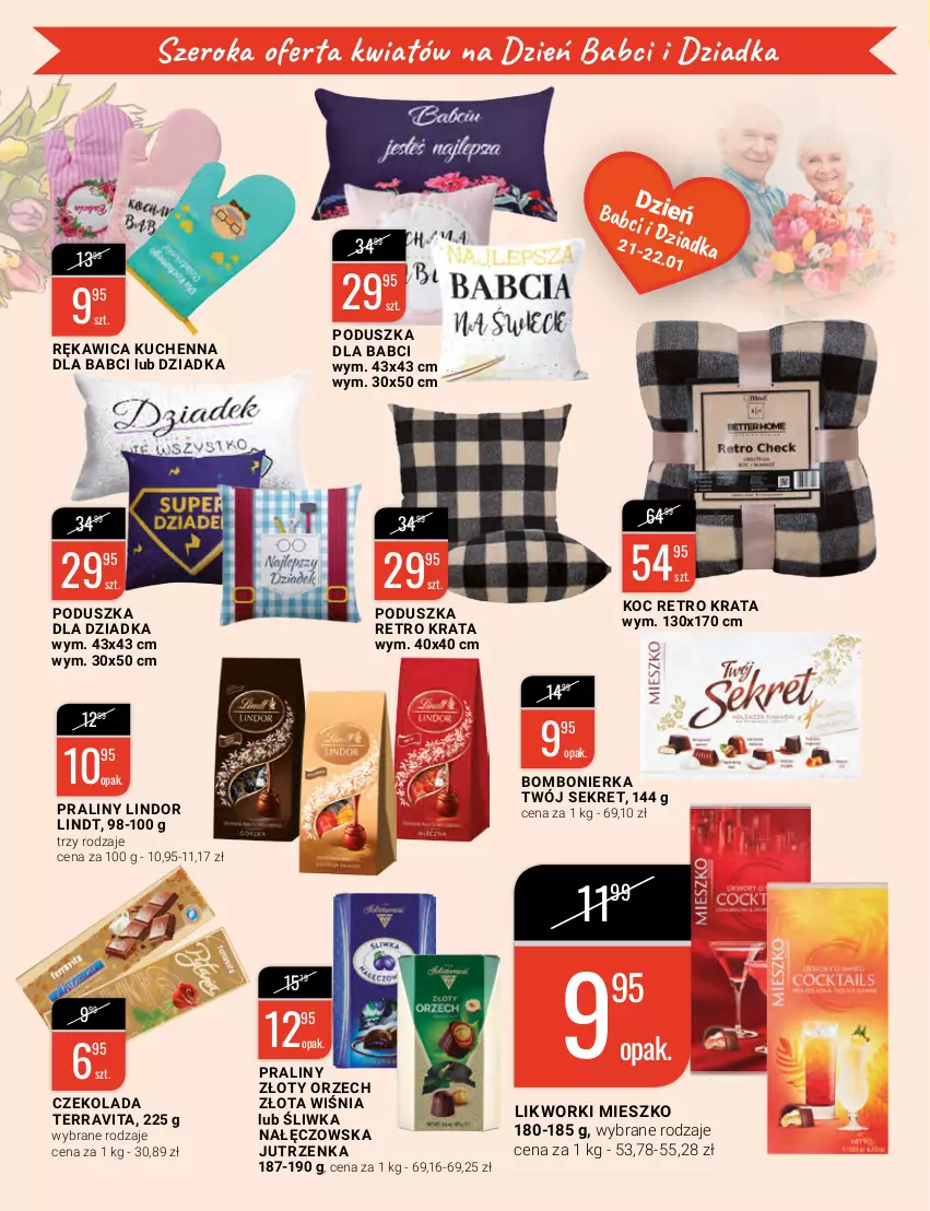 Gazetka promocyjna Bi1 - MegaPaki - ważna 18.01 do 31.01.2023 - strona 6 - produkty: Czekolada, Jutrzenka, Koc, Kret, Lindor, Lindt, Poduszka, Praliny, Rękawica kuchenna