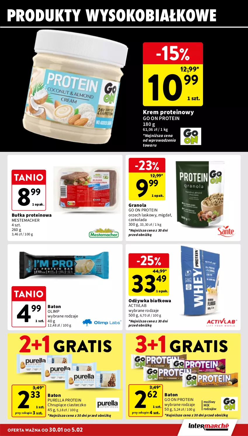 Gazetka promocyjna Intermarche - Gazetka Intermarche - ważna 30.01 do 05.02.2025 - strona 23 - produkty: Baton, Bułka, Czekolada, Gra, Granola, Odżywka, Pur, Sok