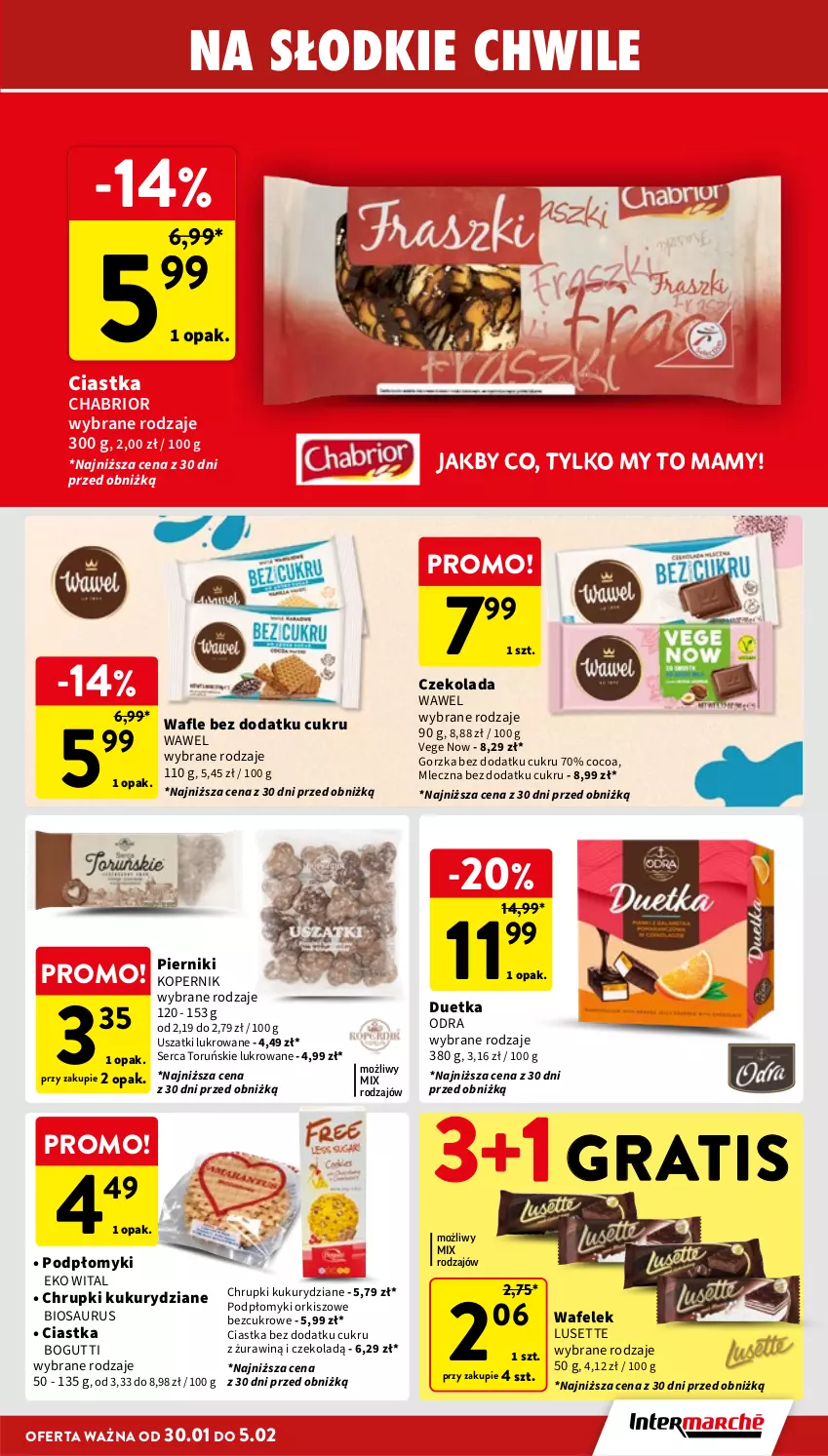 Gazetka promocyjna Intermarche - Gazetka Intermarche - ważna 30.01 do 05.02.2025 - strona 29 - produkty: Chabrior, Chrupki, Ciastka, Czekolada, Gra, Piernik, Ser, Wafelek, Wafle, Wawel