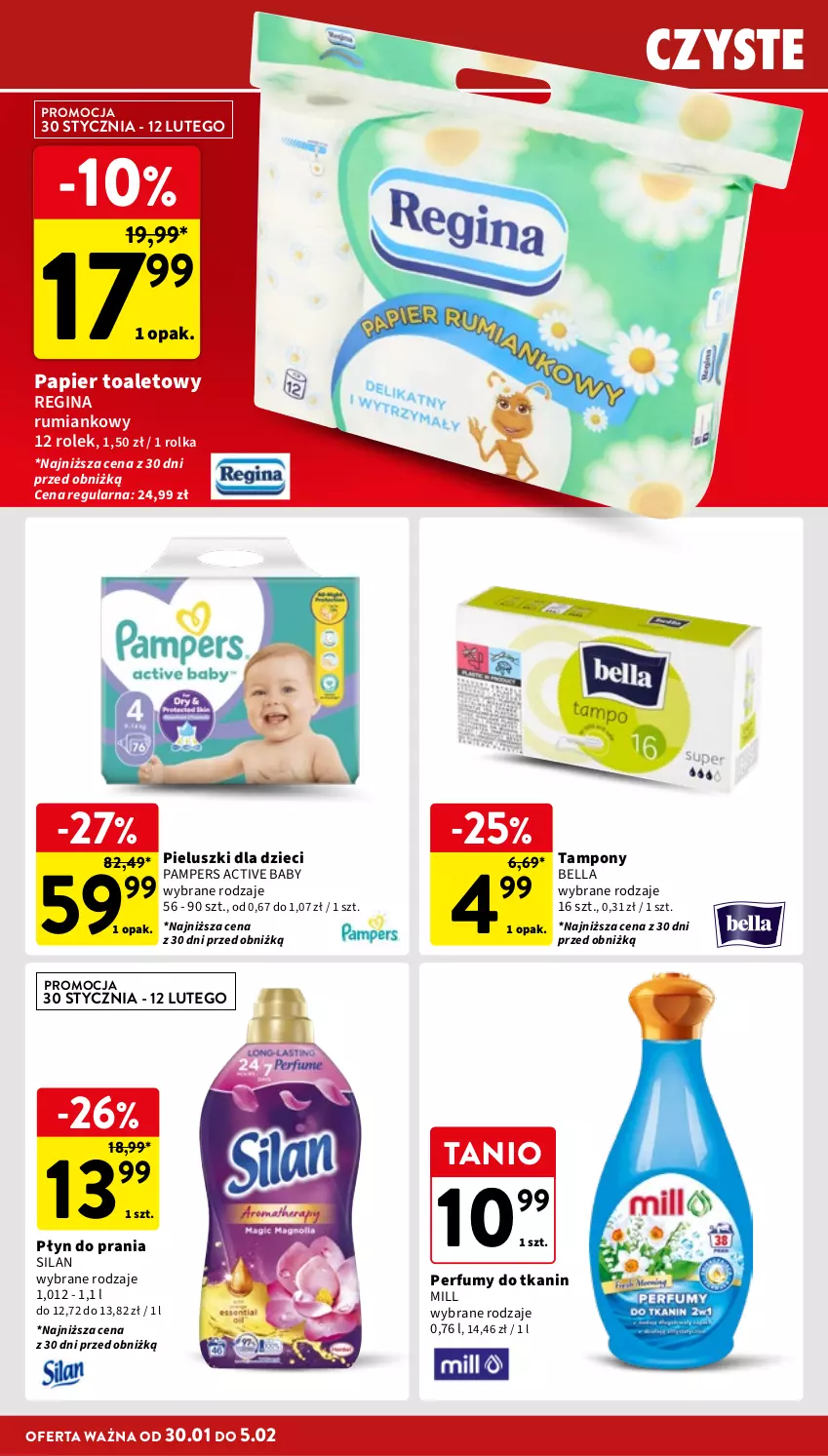 Gazetka promocyjna Intermarche - Gazetka Intermarche - ważna 30.01 do 05.02.2025 - strona 36 - produkty: Bell, Bella, Dzieci, Gin, Pampers, Papier, Papier toaletowy, Perfum, Płyn do prania, Rum, Silan, Tampony