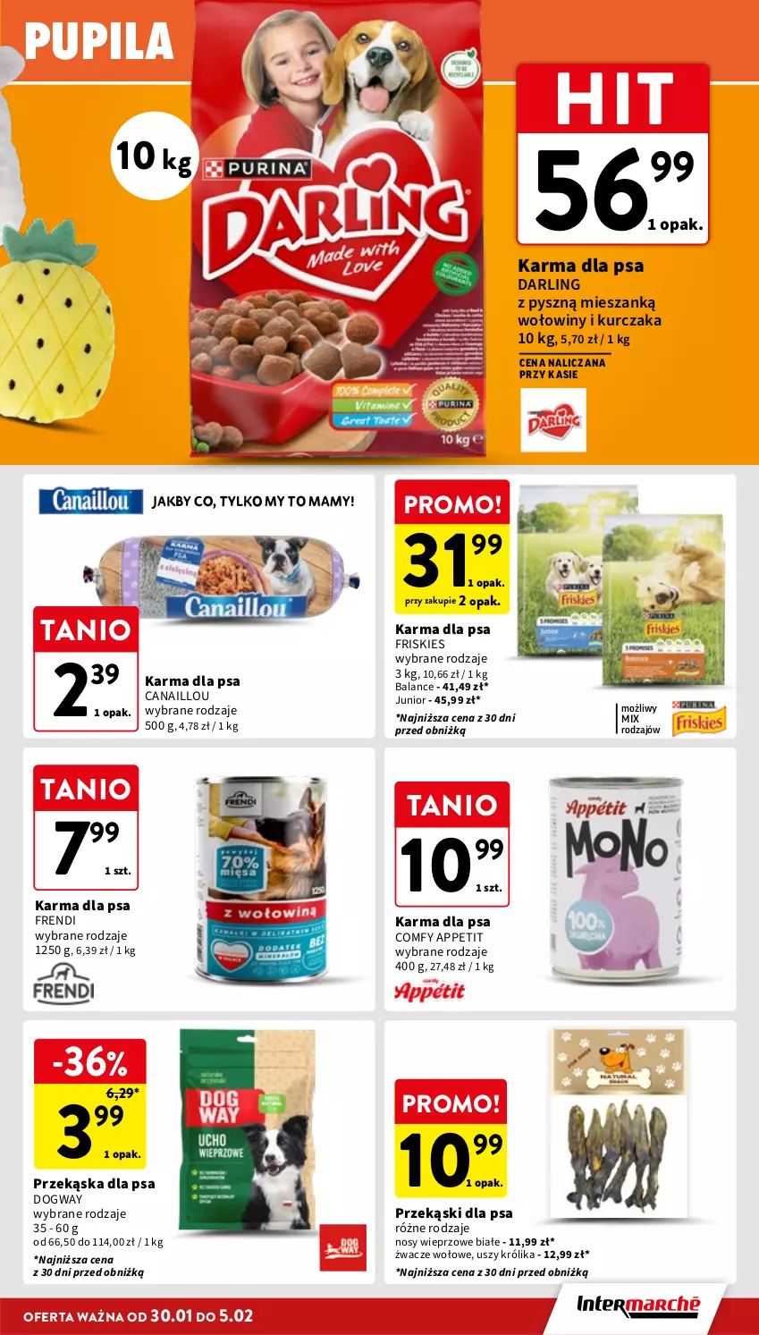 Gazetka promocyjna Intermarche - Gazetka Intermarche - ważna 30.01 do 05.02.2025 - strona 39 - produkty: Canaillou, Friskies, Królik, Kurczak, Przekąski dla psa