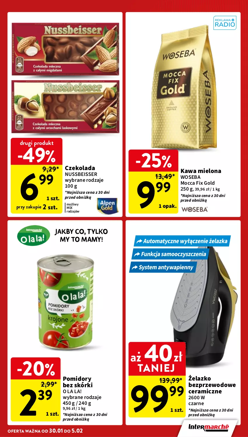 Gazetka promocyjna Intermarche - Gazetka Intermarche - ważna 30.01 do 05.02.2025 - strona 5 - produkty: Czekolada, Kawa, Kawa mielona, Mocca Fix Gold, Pomidory, Ser, Woseba