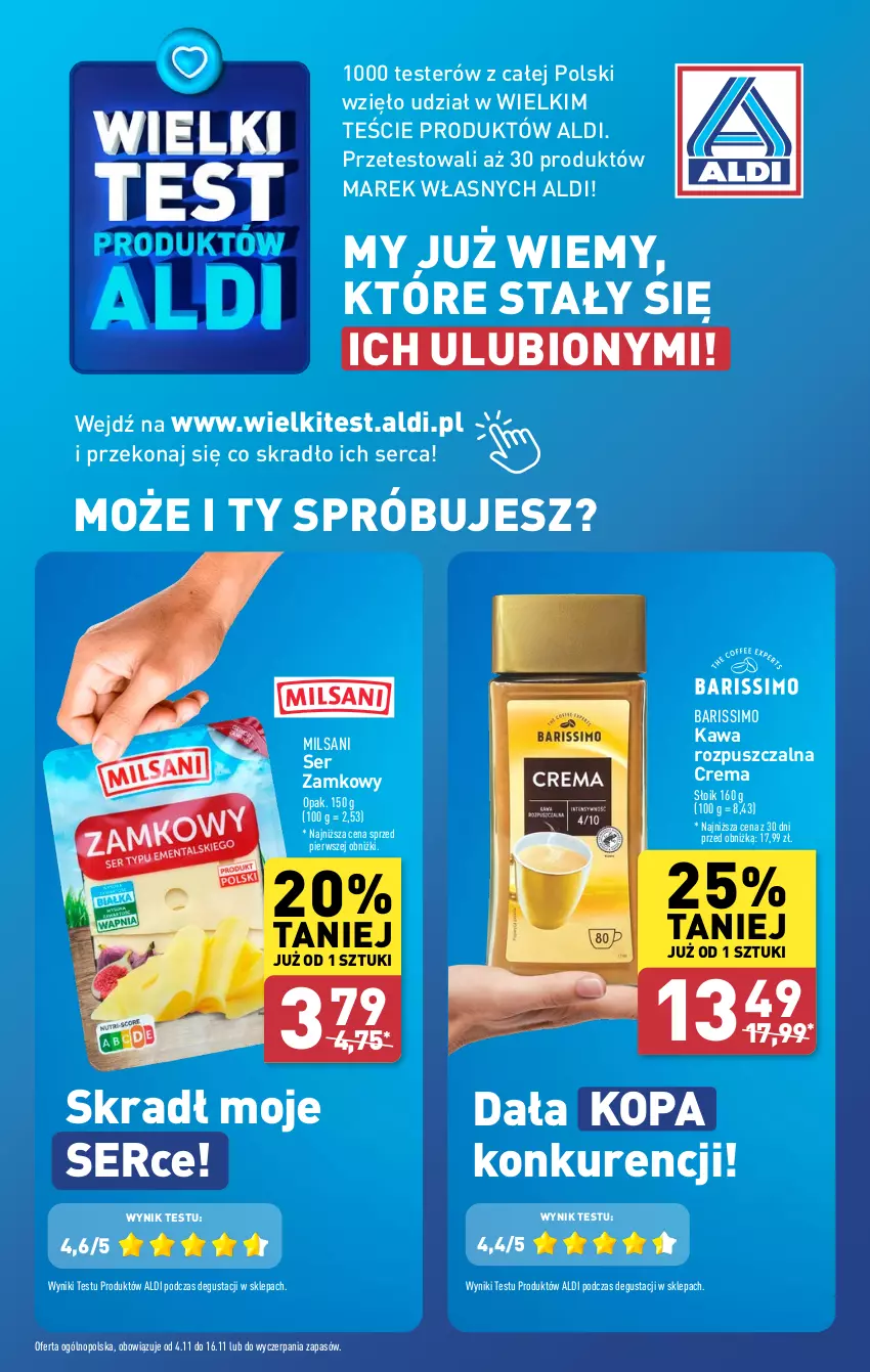 Gazetka promocyjna Aldi - Pełna oferta - ważna 04.11 do 09.11.2024 - strona 14 - produkty: Kawa, Kawa rozpuszczalna, Ser