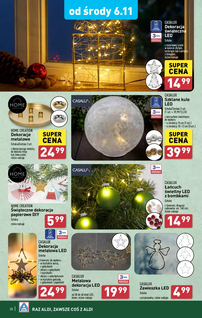 Gazetka promocyjna Aldi - Pełna oferta - ważna 04.11 do 09.11.2024 - strona 28 - produkty: Bateria, Dekoracja LED, Dekoracja świąteczna, Papier, Ser