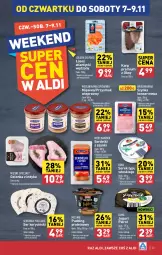 Gazetka promocyjna Aldi - Pełna oferta - Gazetka - ważna od 09.11 do 09.11.2024 - strona 23 - produkty: Ser, Jogurt, Golonka z indyka, Mięsne specjały, Serdelki, Karp, Szynka konserwowa, Golden Seafood, Szynka, Serek, Podlaski, Pudding, Olma