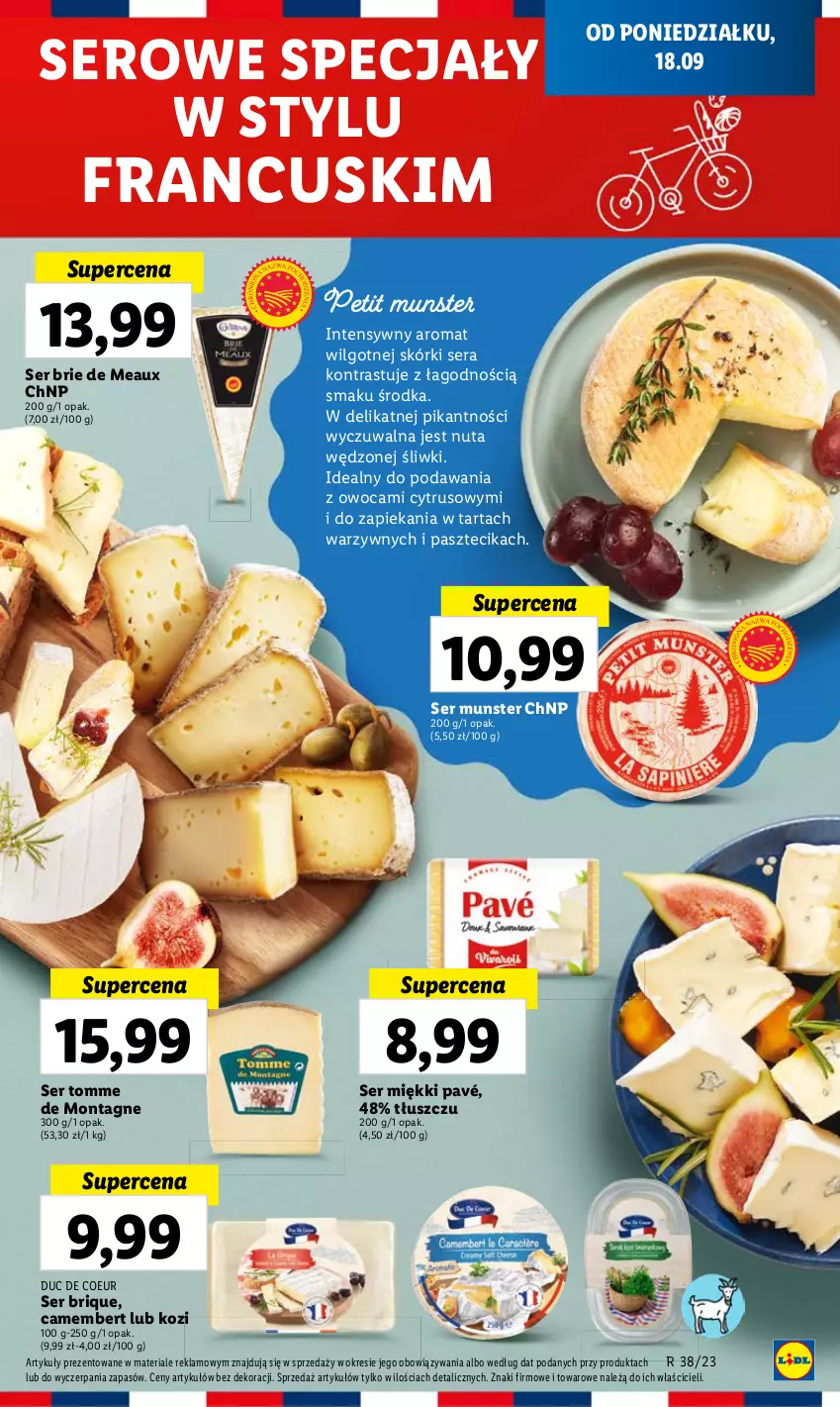 Gazetka promocyjna Lidl - TYDZIEŃ W STYLU FRANCUSKIM - ważna 18.09 do 23.09.2023 - strona 3 - produkty: Brie, Camembert, LG, Ser, Tarta