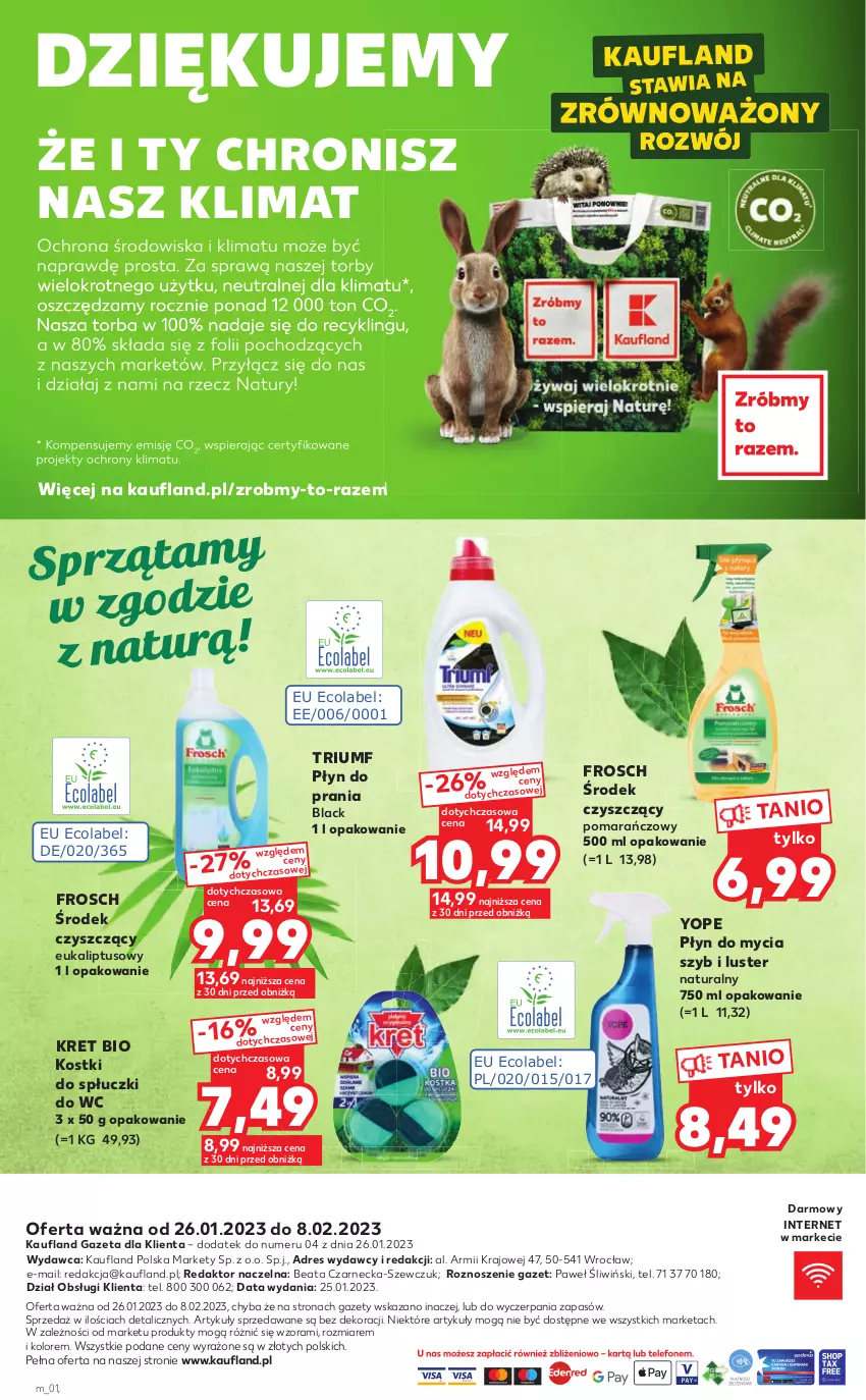 Gazetka promocyjna Kaufland - Oferta ważna od 26.01.2023 do 08.02.2023 lub do wyczerpania zapasów. - ważna 26.01 do 08.02.2023 - strona 8 - produkty: Dres, Frosch, Kret, Lack, Płyn do mycia, Płyn do prania, Yope