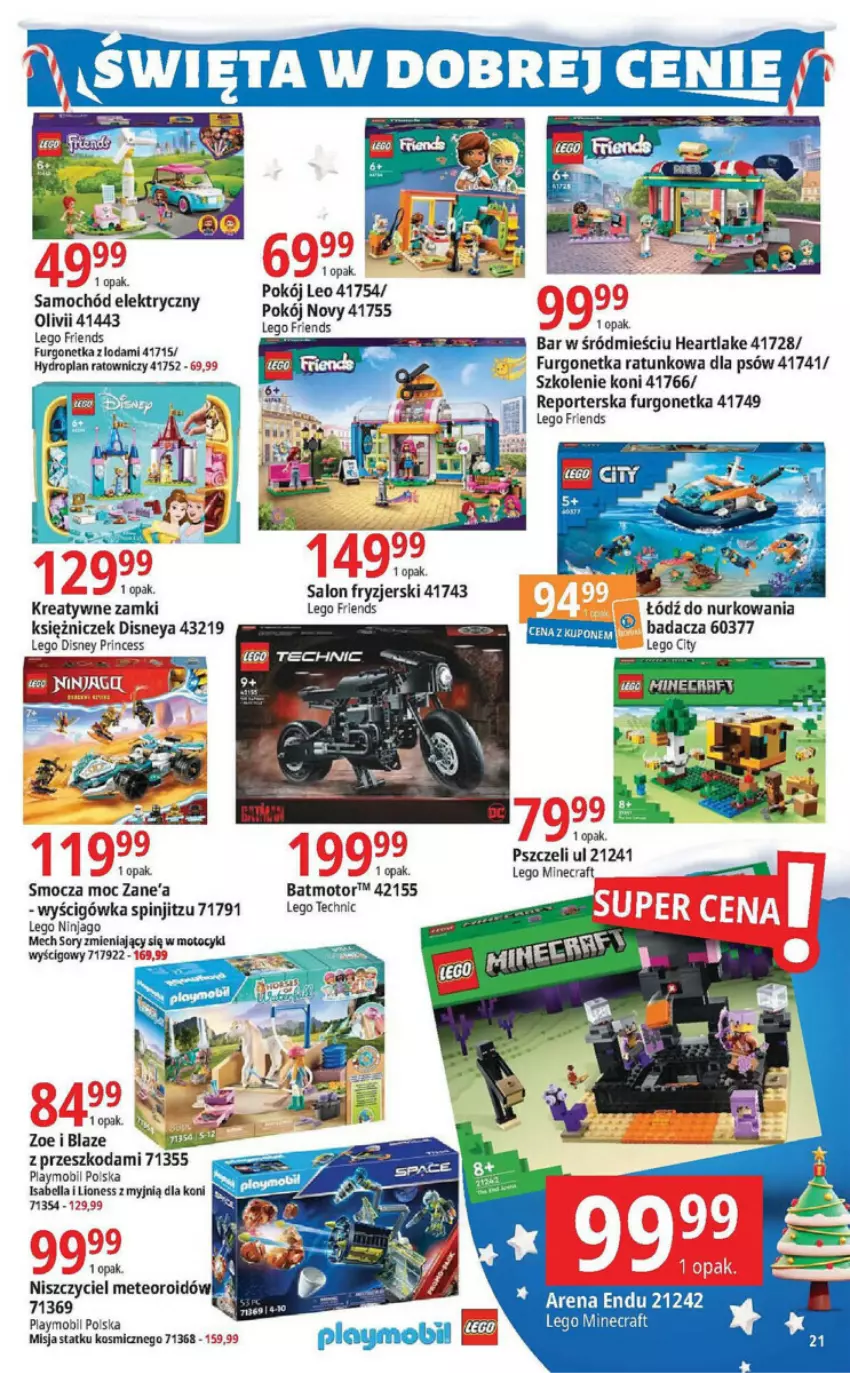 Gazetka promocyjna E Leclerc - ważna 05.12 do 17.12.2023 - strona 14 - produkty: Disney, LEGO, LEGO City, LEGO Friends, LEGO Minecraft, LEGO Ninjago, LEGO Technic, Minecraft, Mobil, Playmobil, Por, Samochód, Urgo