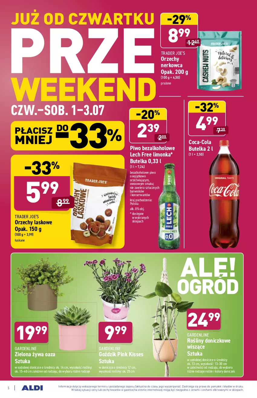 Gazetka promocyjna Aldi - PROMOCJE NA WEEKEND - ważna 01.07 do 03.07.2021 - strona 5 - produkty: Coca-Cola, Limonka, Piwo, Ser, Sok