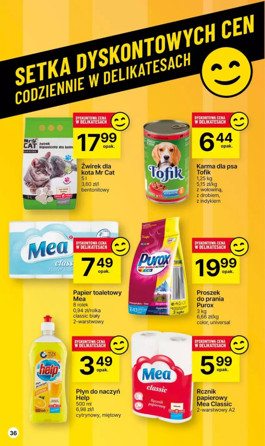 Gazetka promocyjna Delikatesy Centrum - Gazetka DC45 czw-sr - ważna 16.11 do 22.11.2023 - strona 36 - produkty: Papier, Papier toaletowy, Proszek do prania, Pur