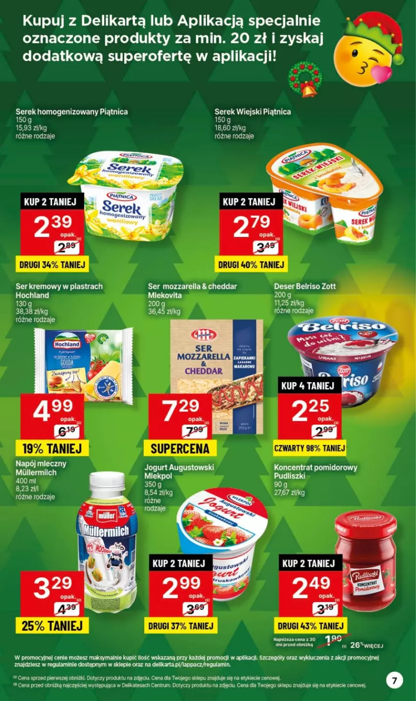 Gazetka promocyjna Delikatesy Centrum - Gazetka DC45 czw-sr - ważna 16.11 do 22.11.2023 - strona 7 - produkty: Belriso, Cheddar, Deser, EPEE, Hochland, Koncentrat pomidorowy, Mozzarella, Piątnica, Rum, Ser, Serek, Serek homogenizowany, Serek wiejski, Zott