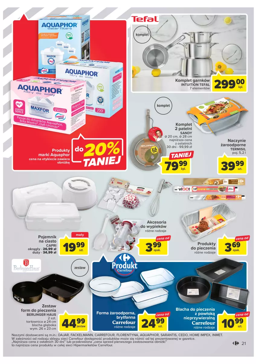 Gazetka promocyjna Carrefour - Gazetka Carrefour - ważna 24.01 do 04.02.2023 - strona 21 - produkty: Aquaphor, Blacha do pieczenia, Fa, Piec, Por, Tefal