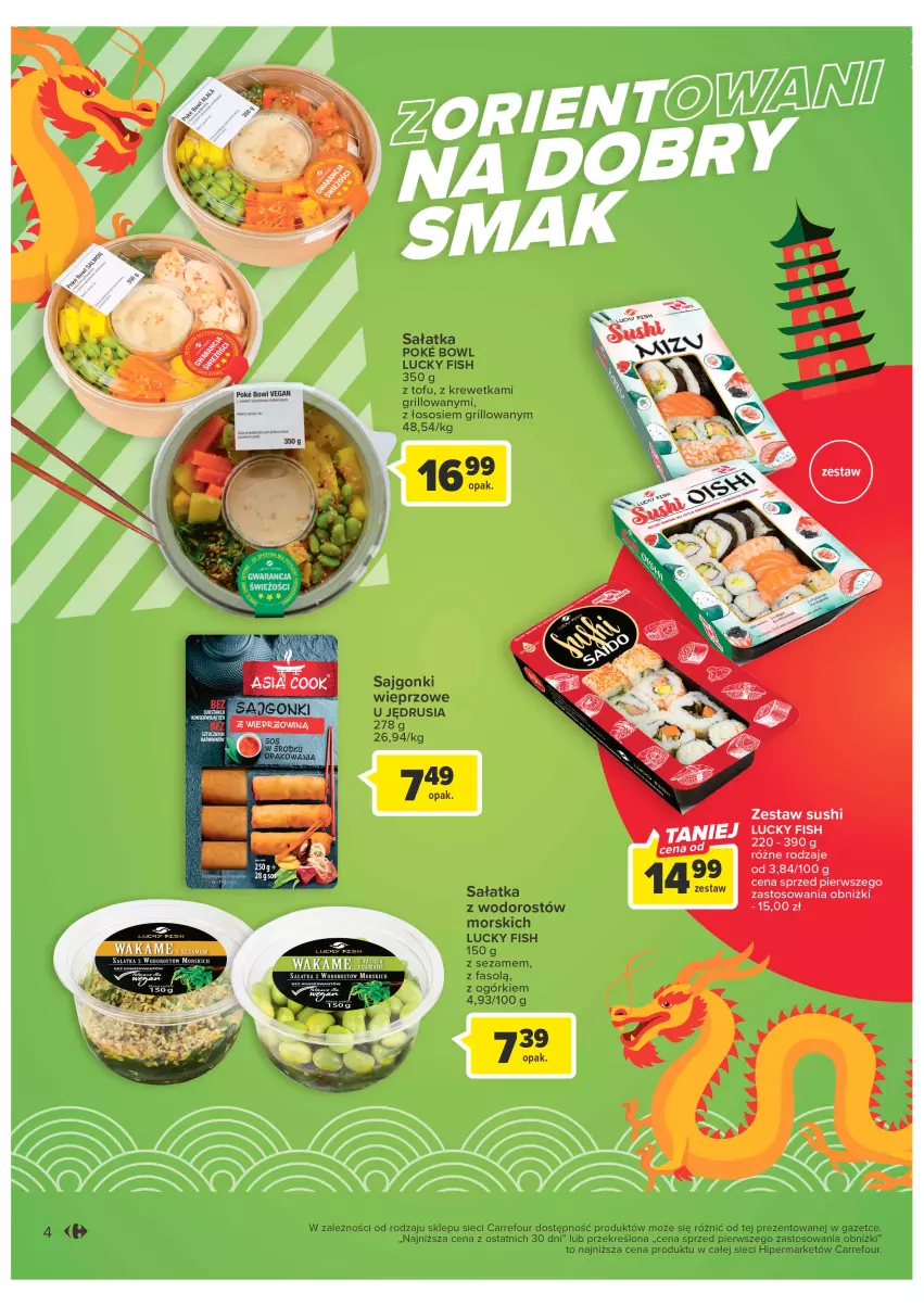 Gazetka promocyjna Carrefour - Gazetka Carrefour - ważna 24.01 do 04.02.2023 - strona 4 - produkty: Fa, Grill, Sajgonki, Sałat, Sałatka, Sezam, Sos, Tofu