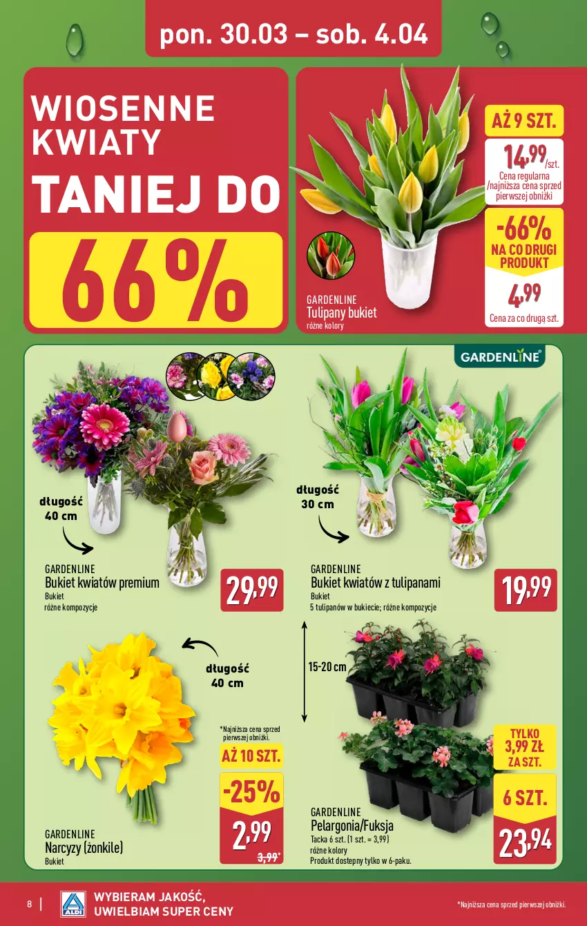 Gazetka promocyjna Aldi - Oferta weekendowa - ważna 02.04 do 04.04.2026 - strona 8 - produkty: Bukiet, Narcyz, Tulipan