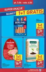 Gazetka promocyjna Aldi - Oferta weekendowa - Gazetka - ważna od 04.04 do 04.04.2026 - strona 3 - produkty: Sok, Ser, Gra, Sokołów, Parówki, Szynka konserwowa, Szynka, Morliny, Berlinki