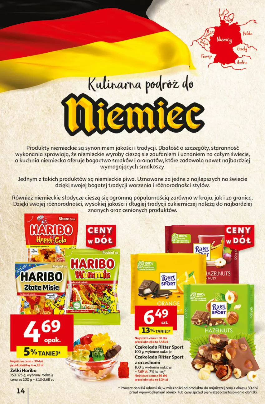 Gazetka promocyjna Auchan - Gazetka CENY W DÓŁ Hipermarket Auchan - ważna 13.06 do 19.06.2024 - strona 16 - produkty: Cukier, Czekolada, Fa, Gra, Haribo, Kosz, Kuchnia, Piwa, Por, Ritter Sport, Sok, Sport