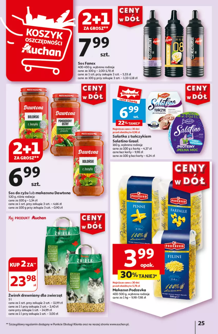 Gazetka promocyjna Auchan - Gazetka CENY W DÓŁ Hipermarket Auchan - ważna 13.06 do 19.06.2024 - strona 27 - produkty: Dawtona, Fa, Gra, Graal, Makaron, Podravka, Por, Ryż, Sałat, Sałatka, Sos, Tuńczyk