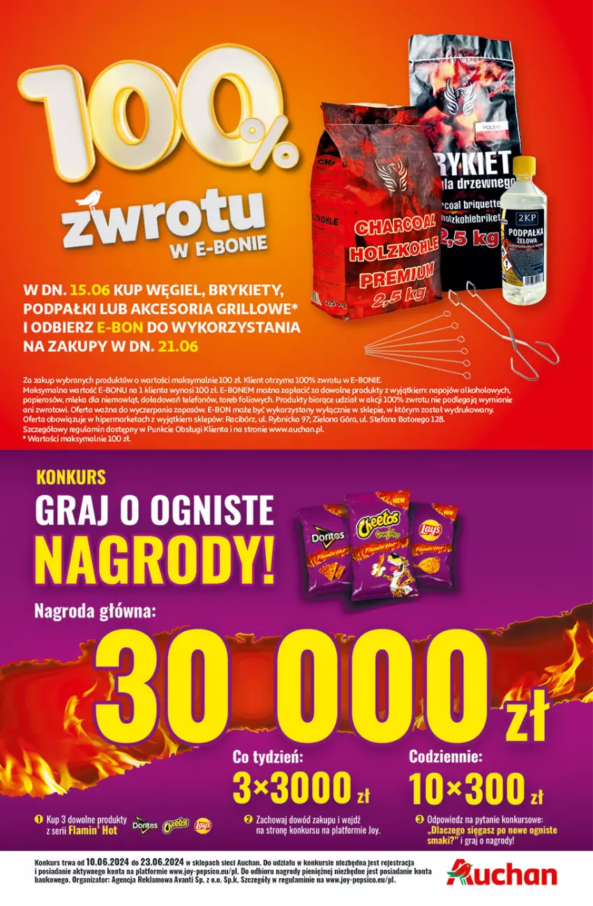 Gazetka promocyjna Auchan - Gazetka CENY W DÓŁ Hipermarket Auchan - ważna 13.06 do 19.06.2024 - strona 3 - produkty: Brykiety, Fa, Gra, Grill, Papier, Pepsi, Telefon