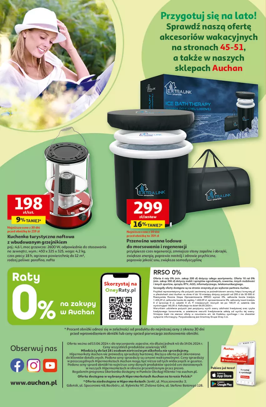 Gazetka promocyjna Auchan - Gazetka CENY W DÓŁ Hipermarket Auchan - ważna 13.06 do 19.06.2024 - strona 64 - produkty: Acer, Fa, Gra, Grzejnik, Kosz, Mobil, Por, Rower, Ser, Sport, Tera, Waga, Wanna, Zdrowie