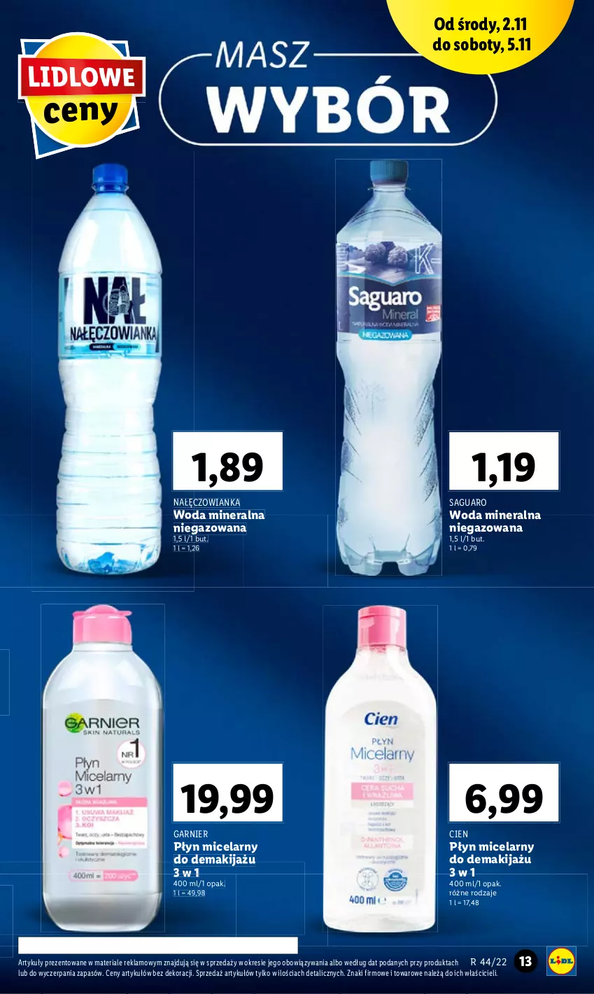 Gazetka promocyjna Lidl - GAZETKA - ważna 02.11 do 05.11.2022 - strona 13 - produkty: Woda, Woda mineralna