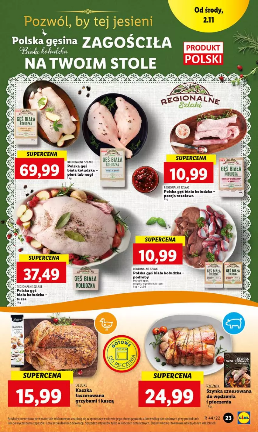 Gazetka promocyjna Lidl - GAZETKA - ważna 02.11 do 05.11.2022 - strona 25 - produkty: Fa, Kaczka, Piec, Por, Szynka, Tusz