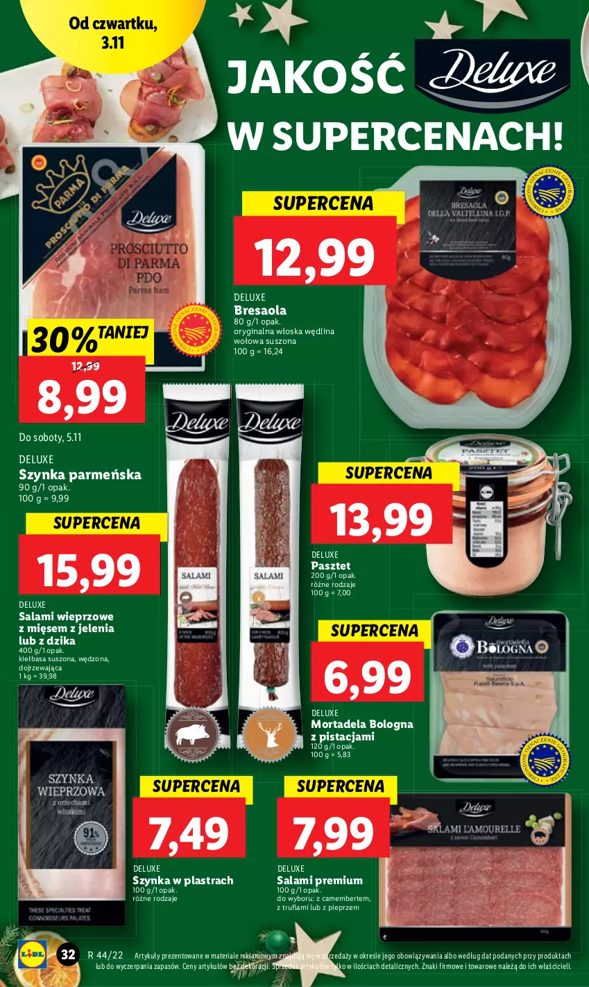 Gazetka promocyjna Lidl - GAZETKA - ważna 02.11 do 05.11.2022 - strona 34 - produkty: Bresaola, Camembert, Gin, Kiełbasa, Pasztet, Pieprz, Salami, Szynka, Wędlina