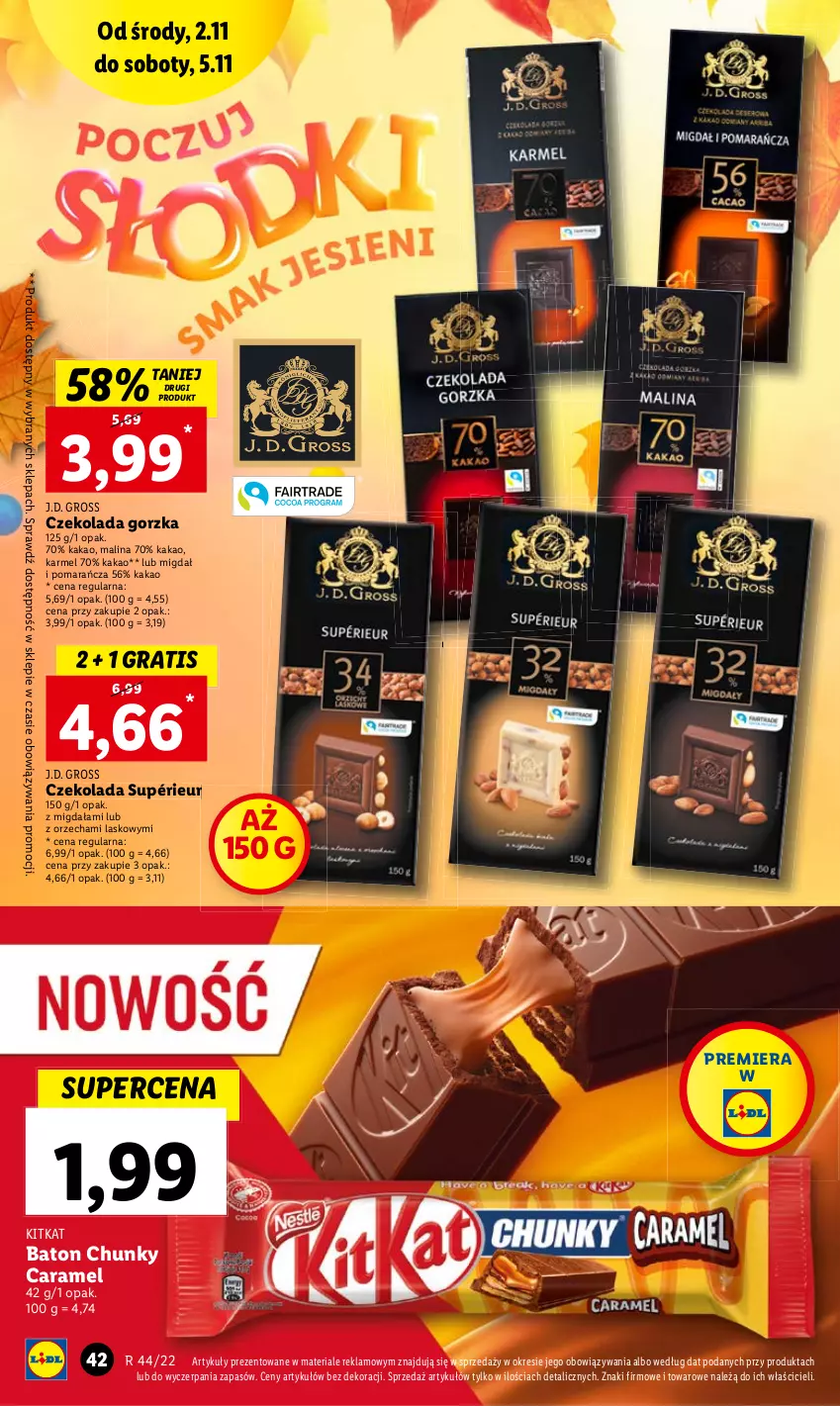 Gazetka promocyjna Lidl - GAZETKA - ważna 02.11 do 05.11.2022 - strona 44 - produkty: Czekolada, Czekolada gorzka, Gra, Kakao